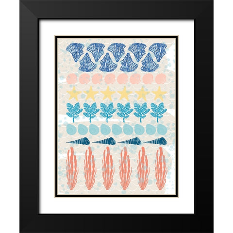 Ocean Pattern Black Modern Wood Framed Art Print with Double Matting by Hogan, Melody