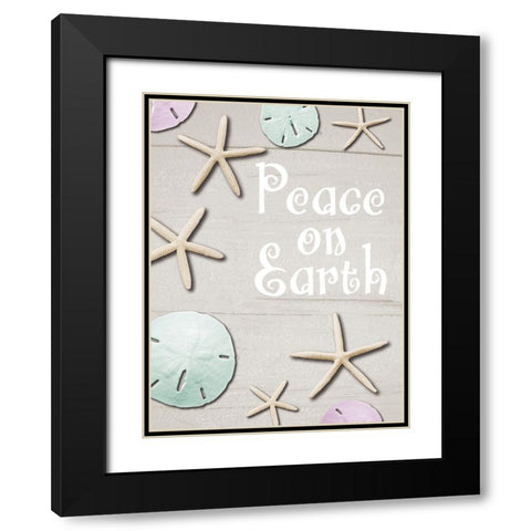Peace On Earth Black Modern Wood Framed Art Print with Double Matting by Hogan, Melody