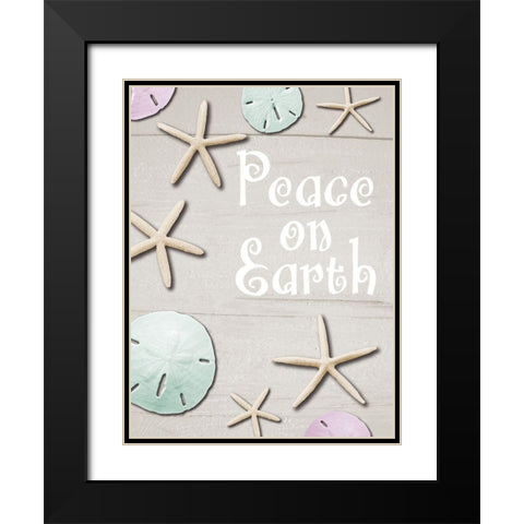 Peace On Earth Black Modern Wood Framed Art Print with Double Matting by Hogan, Melody