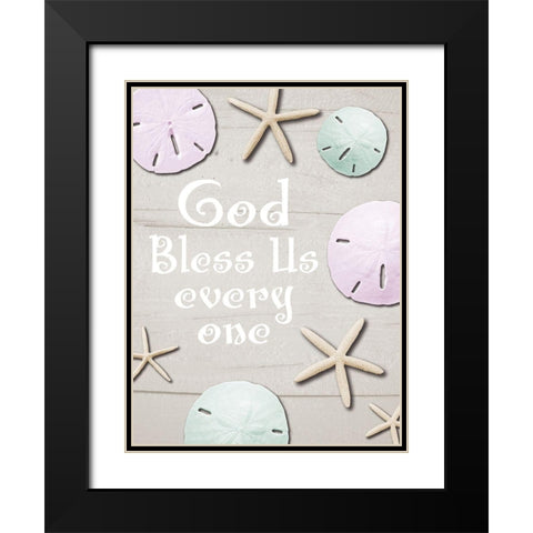 God Bless Us Black Modern Wood Framed Art Print with Double Matting by Hogan, Melody