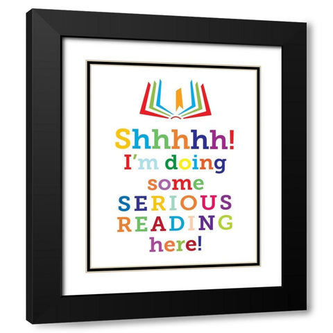 Shhhhh Black Modern Wood Framed Art Print with Double Matting by Hogan, Melody