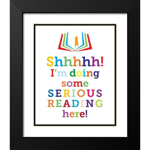 Shhhhh Black Modern Wood Framed Art Print with Double Matting by Hogan, Melody