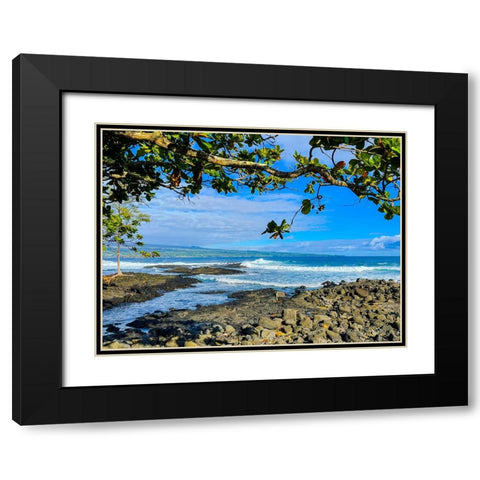Hamakua From Afar Black Modern Wood Framed Art Print with Double Matting by Nebula, Melissa