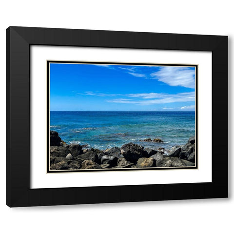 Puako Calm Black Modern Wood Framed Art Print with Double Matting by Nebula, Melissa