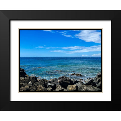 Puako Calm Black Modern Wood Framed Art Print with Double Matting by Nebula, Melissa