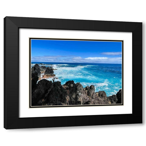 Puna Churn Black Modern Wood Framed Art Print with Double Matting by Nebula, Melissa