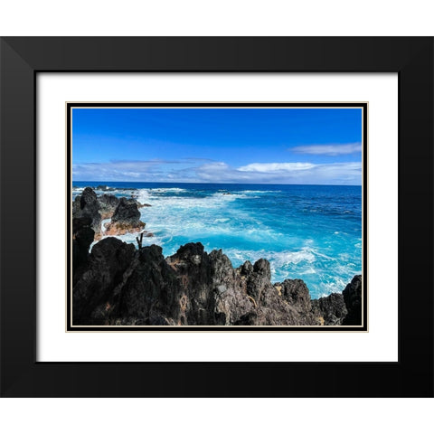 Puna Churn Black Modern Wood Framed Art Print with Double Matting by Nebula, Melissa