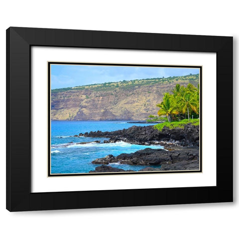 Kona Rocky Coast Black Modern Wood Framed Art Print with Double Matting by Nebula, Melissa