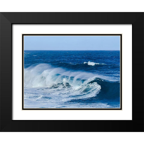 Wave Wash Black Modern Wood Framed Art Print with Double Matting by Nebula, Melissa