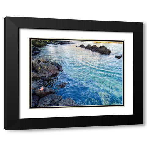 Ocean Echoes Black Modern Wood Framed Art Print with Double Matting by Nebula, Melissa