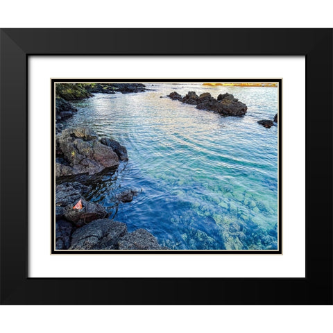 Ocean Echoes Black Modern Wood Framed Art Print with Double Matting by Nebula, Melissa
