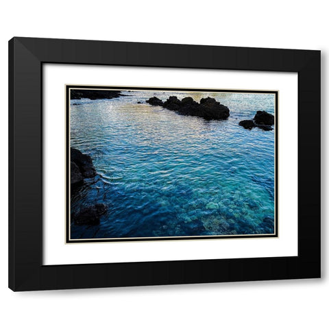 Watery Blanket Black Modern Wood Framed Art Print with Double Matting by Nebula, Melissa