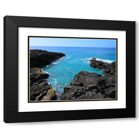 Kona Rocky Cove Black Modern Wood Framed Art Print with Double Matting by Nebula, Melissa