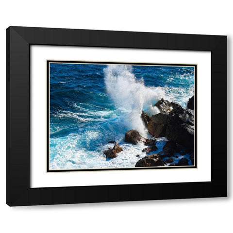 Puna-Shoreline Black Modern Wood Framed Art Print with Double Matting by Nebula, Melissa