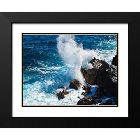 Puna-Shoreline Black Modern Wood Framed Art Print with Double Matting by Nebula, Melissa