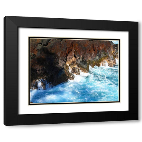 Puna Cliff Bottom Black Modern Wood Framed Art Print with Double Matting by Nebula, Melissa