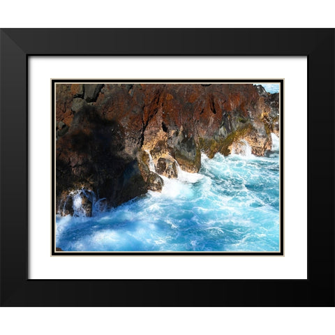 Puna Cliff Bottom Black Modern Wood Framed Art Print with Double Matting by Nebula, Melissa