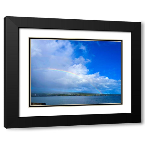 Hilo Bay Mauna Kea Rainbow Hug Black Modern Wood Framed Art Print with Double Matting by Nebula, Melissa
