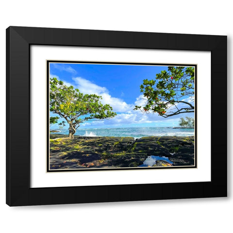 Tropical Autumn Morning Oceanrise Black Modern Wood Framed Art Print with Double Matting by Nebula, Melissa