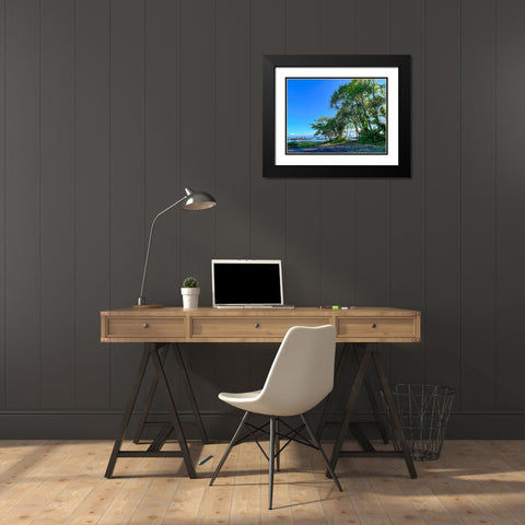 Hilo Shade Black Modern Wood Framed Art Print with Double Matting by Nebula, Melissa