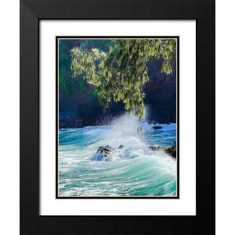 Seaside Surge Black Modern Wood Framed Art Print with Double Matting by Nebula, Melissa