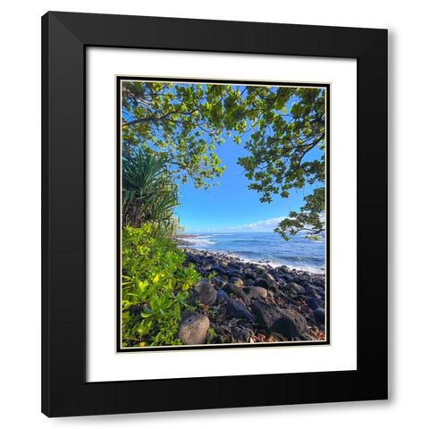 Hilo Cove Black Modern Wood Framed Art Print with Double Matting by Nebula, Melissa