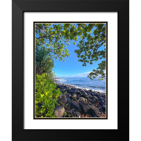 Hilo Cove Black Modern Wood Framed Art Print with Double Matting by Nebula, Melissa