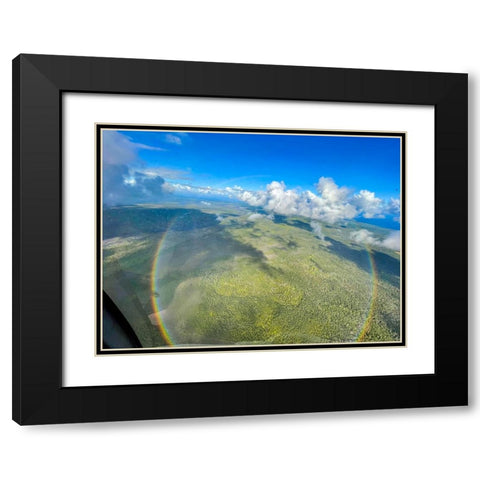 Full Circle Birds Eye Black Modern Wood Framed Art Print with Double Matting by Nebula, Melissa