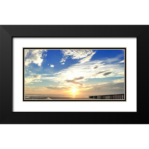 Beach Stroll 1 Black Modern Wood Framed Art Print with Double Matting by Prime, Marcus
