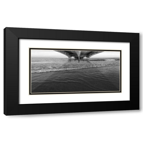 Beneath The Bridge BW Black Modern Wood Framed Art Print with Double Matting by Prime, Marcus
