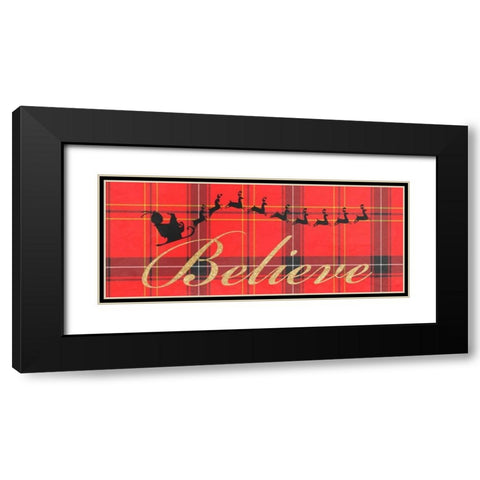 Believe In Plaid Black Modern Wood Framed Art Print with Double Matting by Prime, Marcus