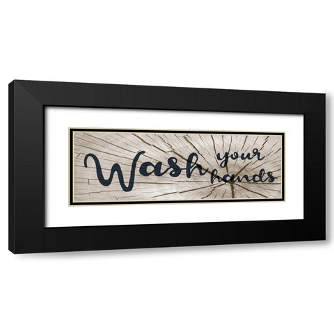 Hand Washing Black Modern Wood Framed Art Print with Double Matting by Prime, Marcus