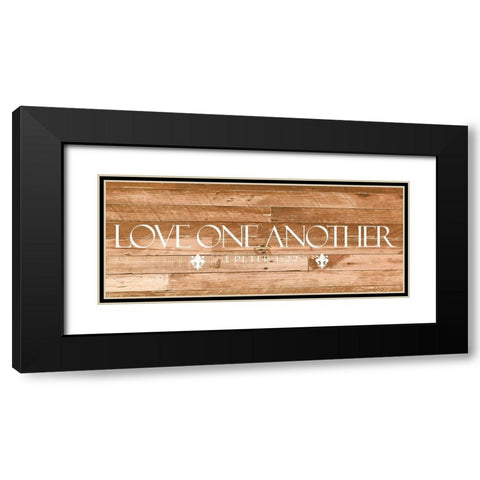 Love All Black Modern Wood Framed Art Print with Double Matting by Prime, Marcus