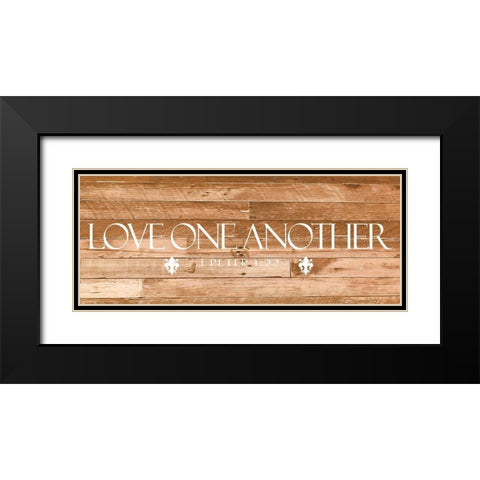 Love All Black Modern Wood Framed Art Print with Double Matting by Prime, Marcus