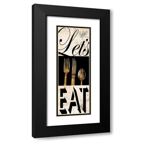 Lets Eat Black Modern Wood Framed Art Print with Double Matting by Prime, Marcus