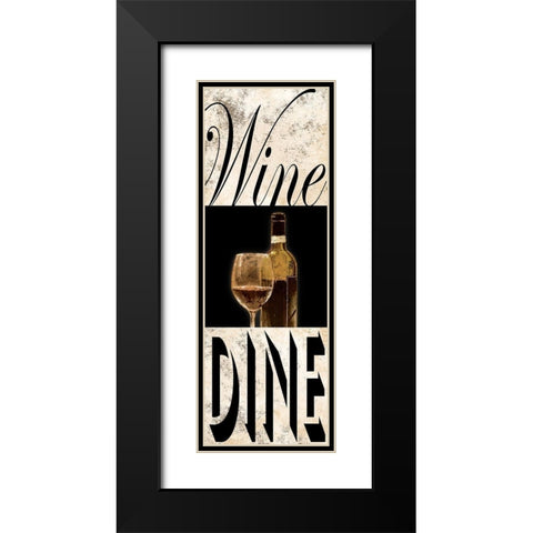 Wine Dine Black Modern Wood Framed Art Print with Double Matting by Prime, Marcus
