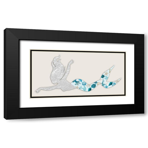 Celestial Mermaid Black Modern Wood Framed Art Print with Double Matting by Prime, Marcus