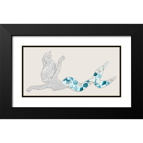 Celestial Mermaid Black Modern Wood Framed Art Print with Double Matting by Prime, Marcus