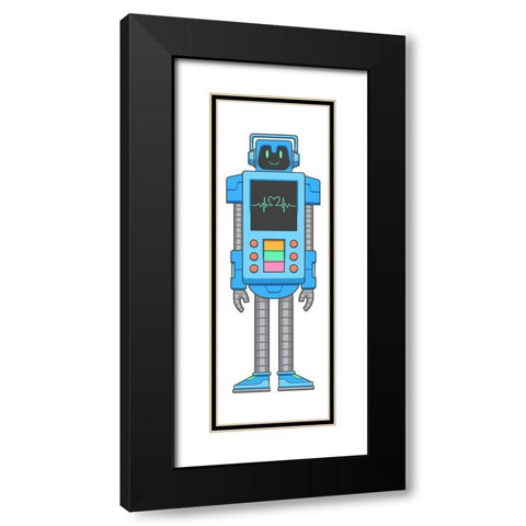 Heart Beat Bot Black Modern Wood Framed Art Print with Double Matting by Prime, Marcus