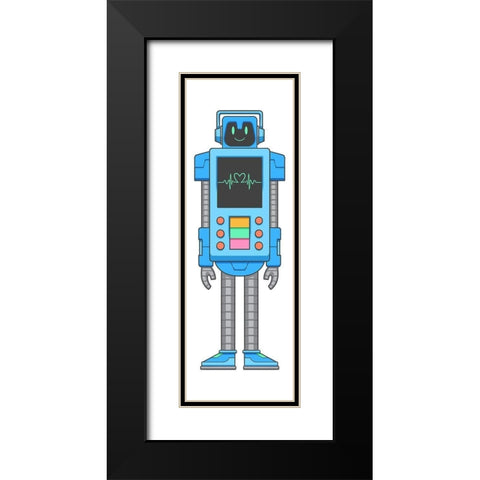 Heart Beat Bot Black Modern Wood Framed Art Print with Double Matting by Prime, Marcus
