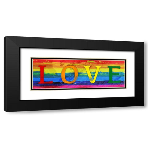 Rainbow Love Black Modern Wood Framed Art Print with Double Matting by Prime, Marcus
