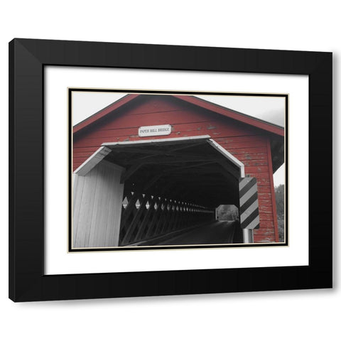 Paper Mill Bridge Black Modern Wood Framed Art Print with Double Matting by Prime, Marcus