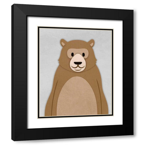 Cheery Bear Black Modern Wood Framed Art Print with Double Matting by Prime, Marcus