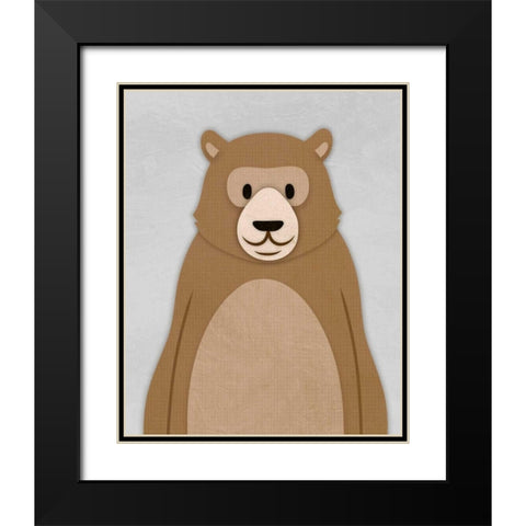 Cheery Bear Black Modern Wood Framed Art Print with Double Matting by Prime, Marcus