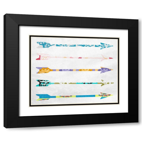 Patchy Arrows Black Modern Wood Framed Art Print with Double Matting by Prime, Marcus