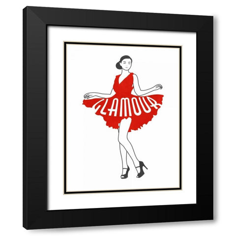 Glamour Girl Black Modern Wood Framed Art Print with Double Matting by Prime, Marcus