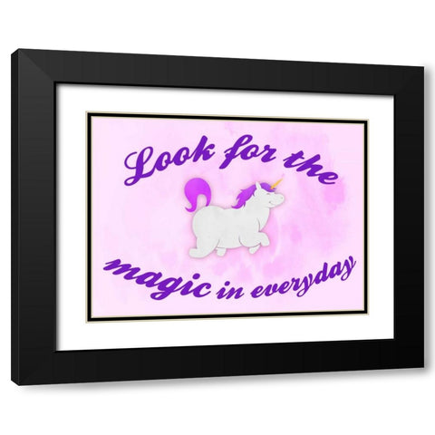 Unicorn Magic Black Modern Wood Framed Art Print with Double Matting by Prime, Marcus