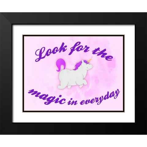 Unicorn Magic Black Modern Wood Framed Art Print with Double Matting by Prime, Marcus