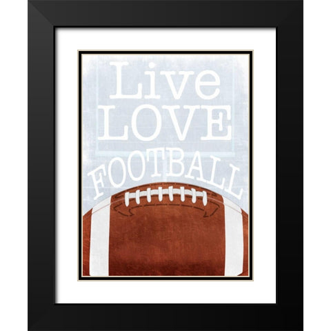Football Love Black Modern Wood Framed Art Print with Double Matting by Prime, Marcus
