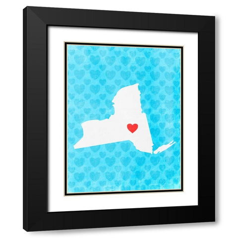 New York Love Black Modern Wood Framed Art Print with Double Matting by Prime, Marcus